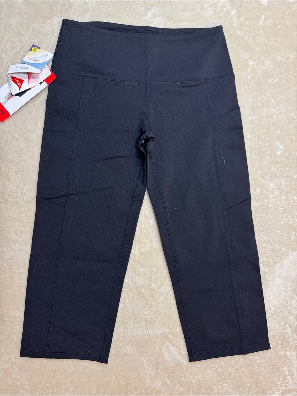 Kirkland Signature Black Women's Capris with Side Pockets